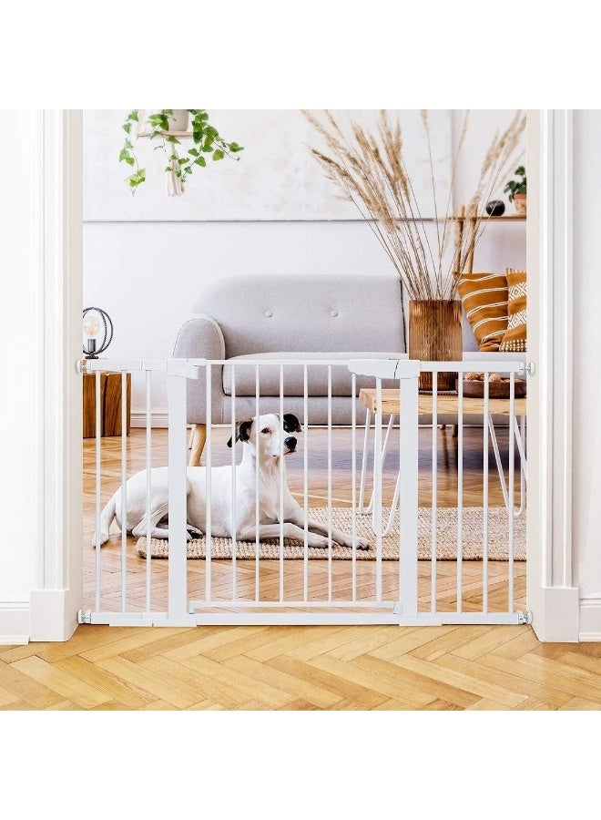 Automatically closes with a maximum width of 143 cm, including 10, 20, and 30 cm extensions, dog gates for stairs, and child gates - Image 1